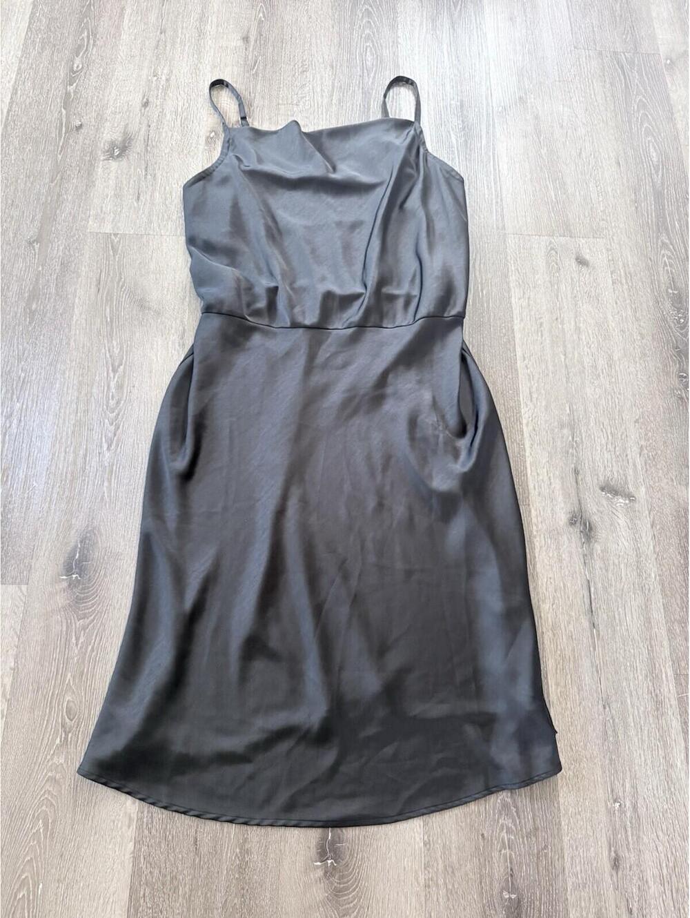 Ava & Viv‎ Women's Black Satin Maxi Dress Size 1X